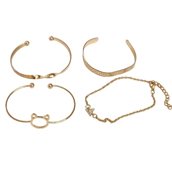 Set of 4 Gold Bracelets - Picture 3 of 3